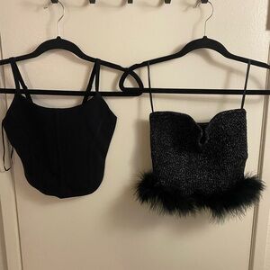 Elegant Black and Glitter Top Set